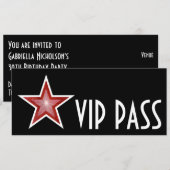 Invitation Red Star 'VIP PASS' noir long (Devant / Derrière)