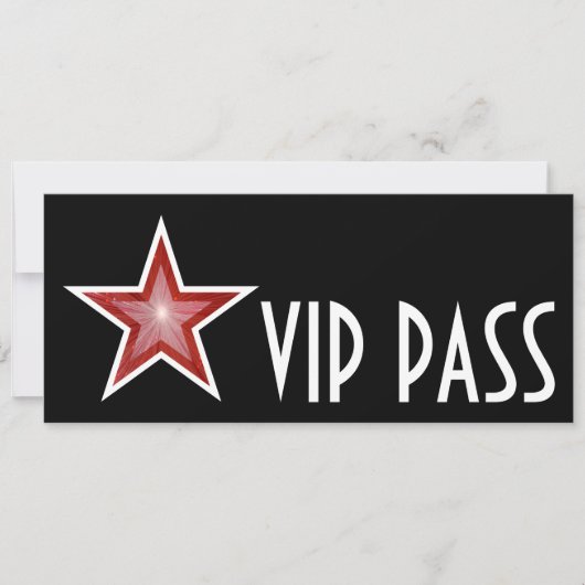 Invitation Red Star 'VIP PASS' noir long (Devant)