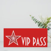 Invitation Red Star 'VIP PASS' rouge long (Debout devant)