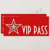 Invitation Red Star 'VIP PASS' rouge long (Devant / Derrière)