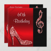 Invitation Red Stiletto & Treble Cleft 60e anniversaire (Devant / Derrière)
