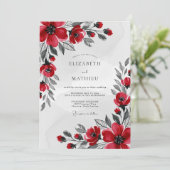 Invitation Red Striking Winter Wedding (Debout devant)