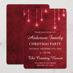 Invitation Red String Light Fête de Noël annuelle