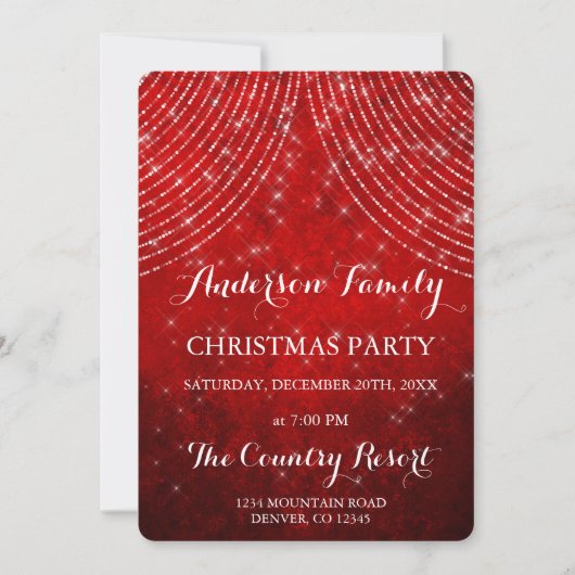 Invitation Red String Light Fête de Noël annuelle (Devant)