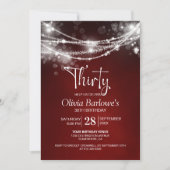 Invitation Red String Lights 30e fête d'anniversaire (Devant)