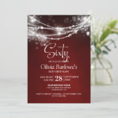 Invitation Red String Lights 60e fête d'anniversaire (Debout devant)