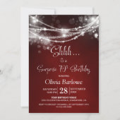 Invitation Red String Lights Surprise 70e fête d'anniversaire (Devant)