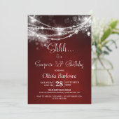 Invitation Red String Lights Surprise 80e fête d'anniversaire (Debout devant)