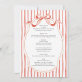 Invitation Red Stripes Bow Gingerbread House Cookies Exchange (Dos)