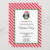 Invitation Red Stripes encadrées Funny Christmas Party (Devant / Derrière)