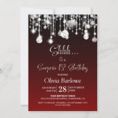 Invitation Red Surprise 18e fête d'anniversaire (Devant)