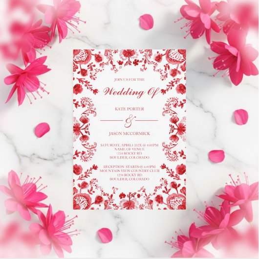 Invitation Red Talavera Wedding 
