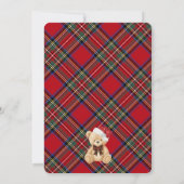 Invitation Red Tartan Plaid Christmas Beary First Birthday (Dos)