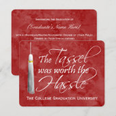 Invitation Red Tassel vaudrait la peine d'être diplômé du Has (Devant / Derrière)