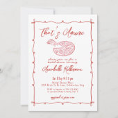 Invitation Red That's Amore Hand Drawn Bridal Shower (Devant)