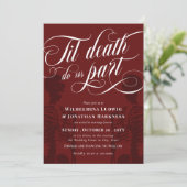 Invitation Red Til Death Do Us Part Skeleton Goth Mariage (Debout devant)