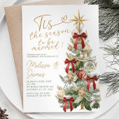 Invitation Red Tis the Season to be Marié Mariage d'hiver