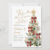 Invitation Red Tis the Season to be Marié Mariage d'hiver (Devant)