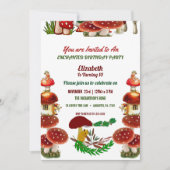 Invitation Red Toadstool Garden Fairy Anniversaire de enfant  (Devant)