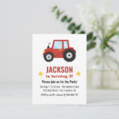 Invitation Red Tractor Boys fête d'anniversaire (Debout devant)