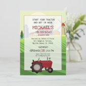 Invitation Red Tractor Farm 5e fête d'anniversaire (Debout devant)