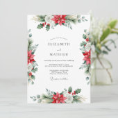 Invitation Red Traditional Winter Wedding (Debout devant)