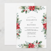 Invitation Red Traditional Winter Wedding (Devant / Derrière)