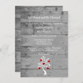 Invitation Red Tree of Hearts Mariage Dîner de répétition Inv (Devant / Derrière)