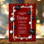 Invitation Red Tree Ornaming Corporate Christmas Dinner