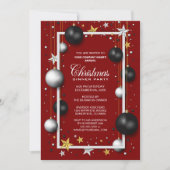Invitation Red Tree Ornaming Corporate Christmas Dinner (Devant)