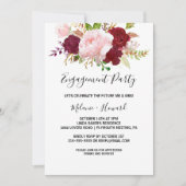Invitation Red Tropical and Romantic Engagement Party (Devant)