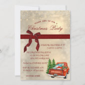 Invitation Red Truck Bow, fête de Noël d'entreprise (Devant)