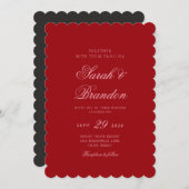 Invitation Red Valentines Minimalist Script Wedding (Devant / Derrière)
