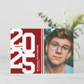 Invitation Red Varsity Sport Photo Graduation Party (Debout devant)