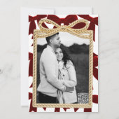 Invitation Red Velvet Bow Elegant Posh Photo Fête (Dos)