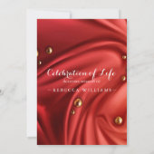 Invitation Red Velvet Elegant Photo Célébration de la vie (Dos)