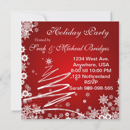 Invitation Red Velvet Holiday Party (Devant)