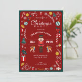 Invitation Red Vintage Winter Nutcracker Noël (Debout devant)