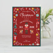 Invitation Red Vintage Winter Nutcracker Noël (Debout devant)