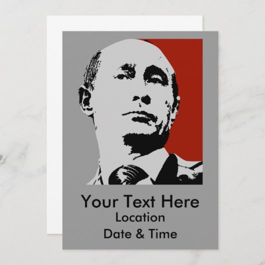 Invitation Red Vladimir Poutine (Devant / Derrière)