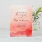 Invitation Red Watercolor Ombre Painting Wedding (Debout devant)