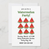 Invitation Red Watermelon Slices Tropical Summer Party (Devant)
