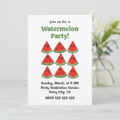 Invitation Red Watermelon Slices Tropical Summer Party (Debout devant)
