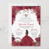Invitation Red Western Charra Princesse Ranchero Quinceanera (Devant)