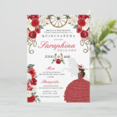 Invitation Red Western Mariachi Sombrero Quinceañera (Debout devant)