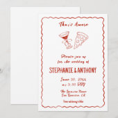 Invitation Red Whimsical Pizza That's Amore Italian Wedding (Devant / Derrière)