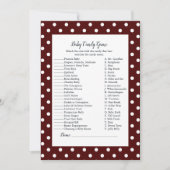 Invitation Red White Baby Bow Baby Candy Baby shower Jeu (Devant)