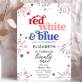 Invitation Red White & Blue 21st Birthday