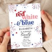 Invitation Red White & Blue 21st Birthday