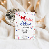 Invitation Red White & Blue 21st Birthday